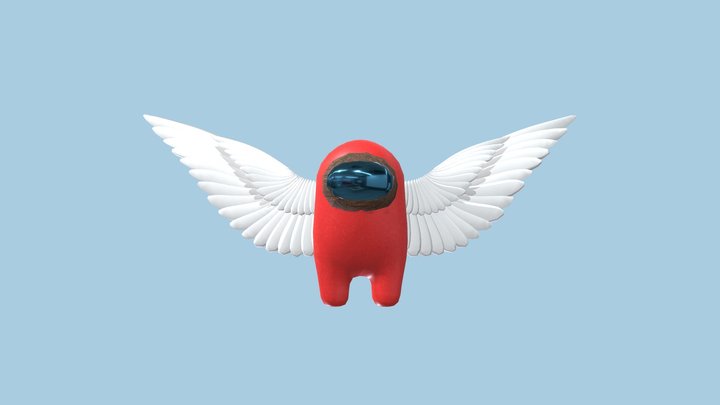 Angel Amongus with wooden visor 3D Model