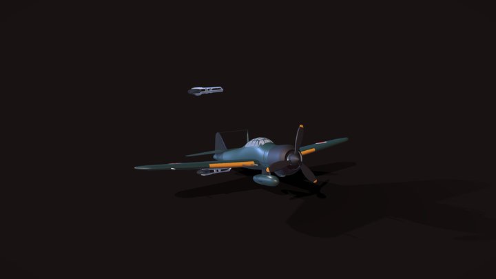 Mitsubishi A6M Zero (Free Model) 3D Model