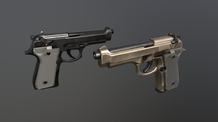 Beretta M9 GameReady 3D Model