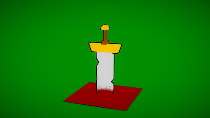 Cartoon Sword 3D Model