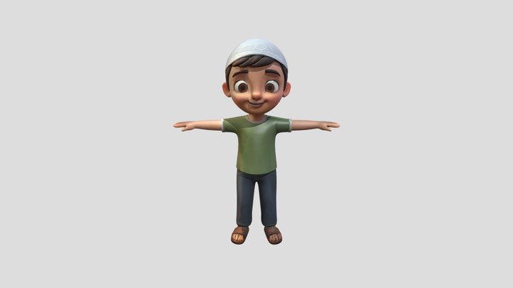 A young boy with arms outstretched 3D Model