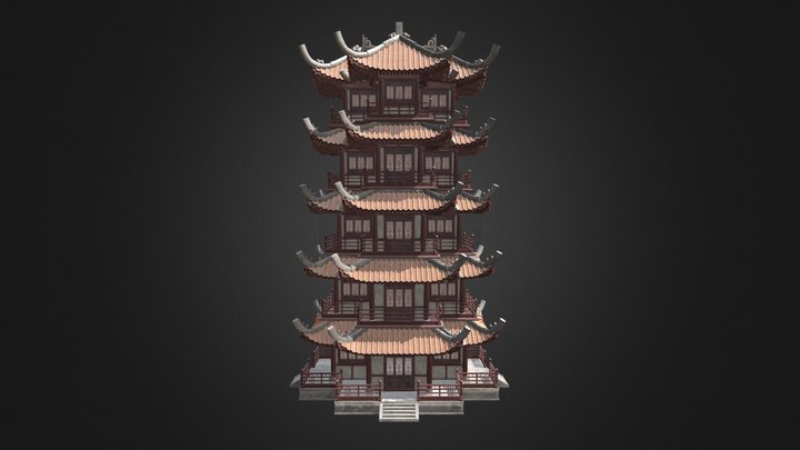 Procedural asian architecture test 10 – Modello 3D gratuito STL