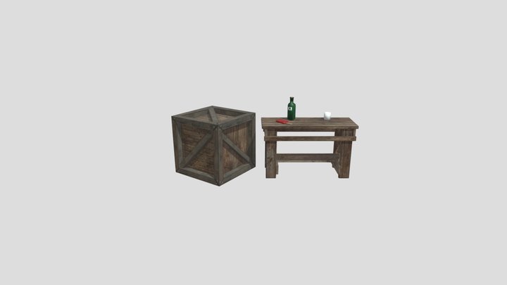 3 Simple Props DAE 3D Model