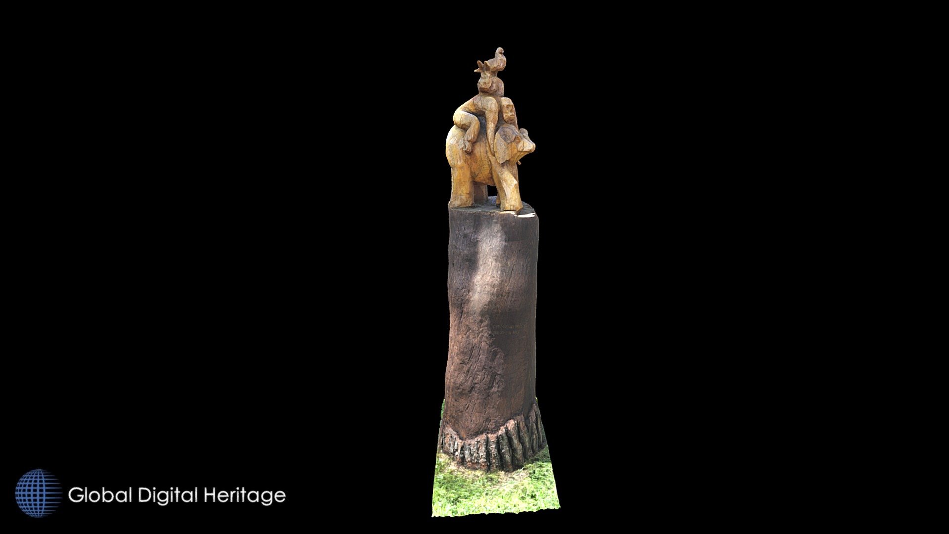 Wooden Sculpture with animals, Arcidosso — Sketchfab embed 3D viewer