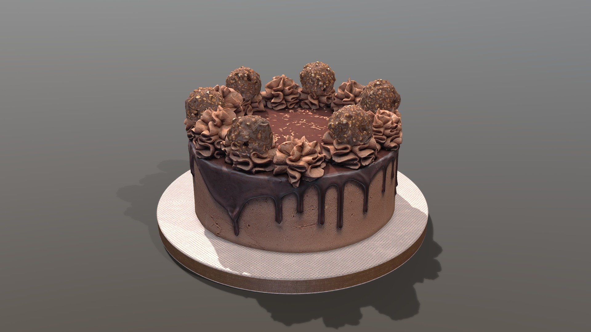 Ferrero Rocher Drip Gateau - Buy Royalty Free 3D model by Cakesburg ...