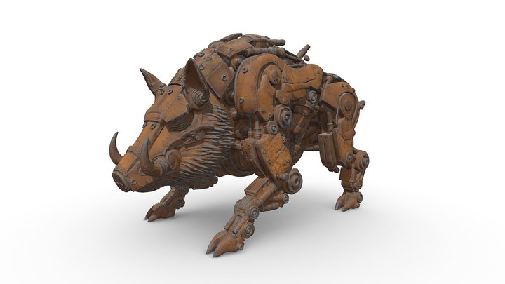 Futuristic Robotic Wild Hog