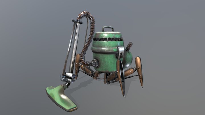 retro futuristic vacuum cleaner robot 3D Model