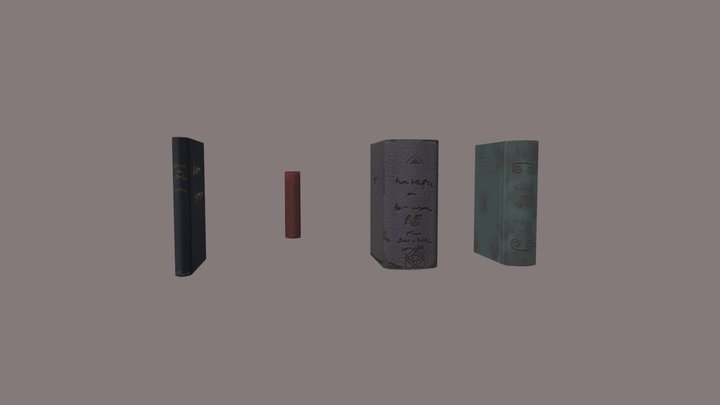 Books and diary 3D Model