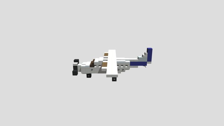 Minecraft Cessna 208B Caravan Blue West 3D Model