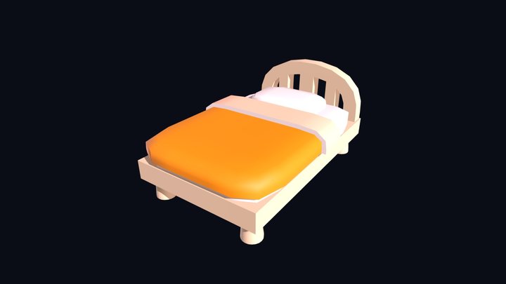 Cartoon Bed 3D Model