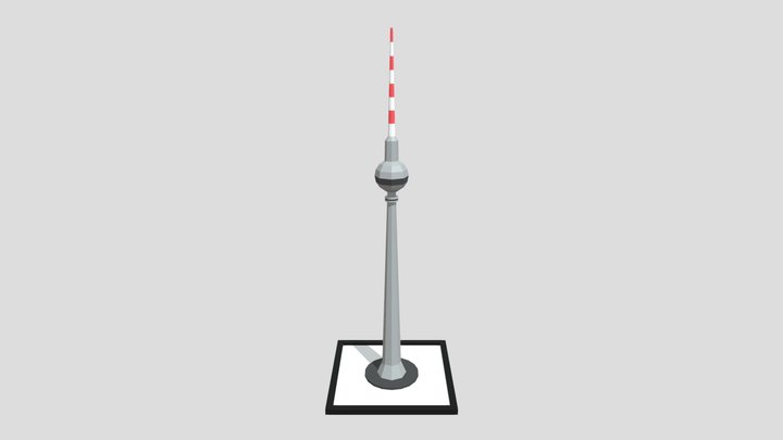 Berlin TV Tower Low Poly 3D Model