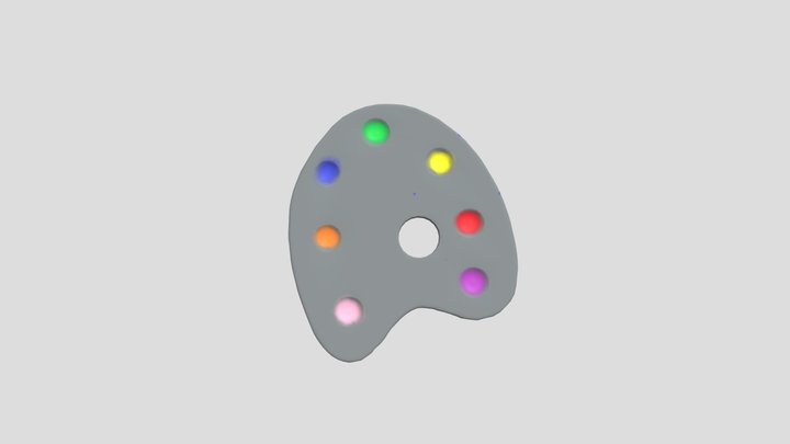 Paint Palette 3D Model