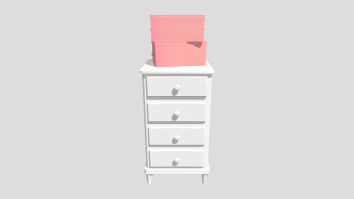 Small Chest Of Drawers And Small Boxes 3D Model