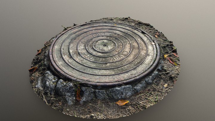 Iron Cover Scan PBR 3D Model