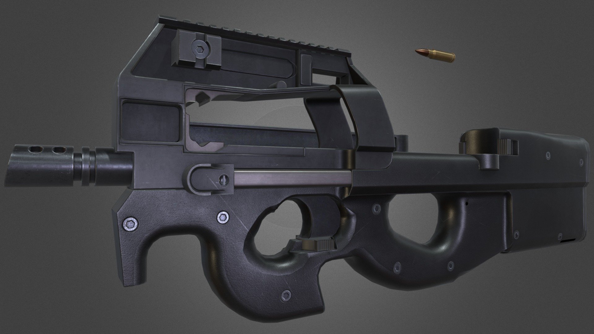 P90 AAA Game Ready PBR Low-poly 3D model - Buy Royalty Free 3D model by ...