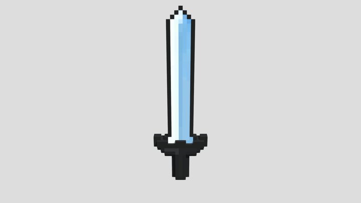 Simple voxel sword 3D Model