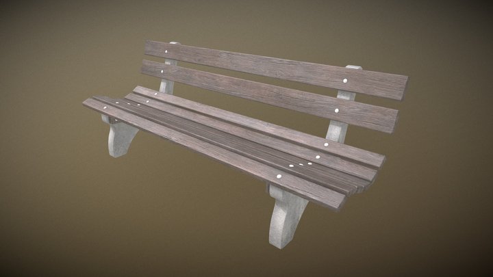 Realistic Park Bench | Game Environment Prop – Modello 3D gratuito STL