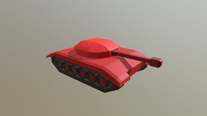 Tiny Tank (Red) 3D Model