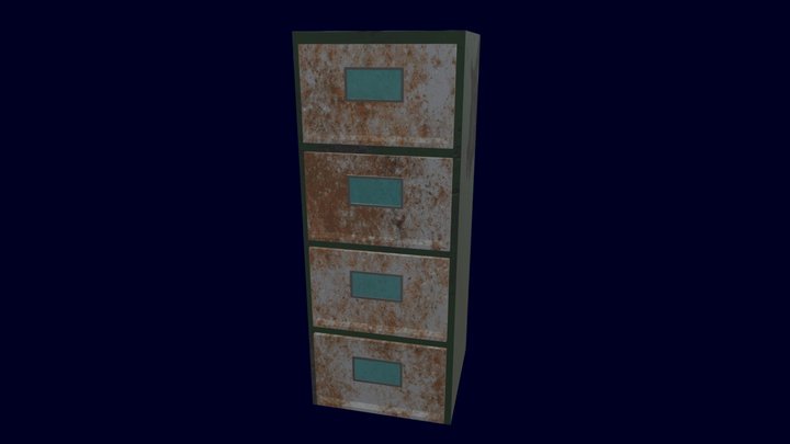 Old Filing Cabinet 3D Model