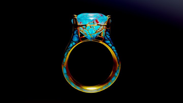 Gold ring with a diamond