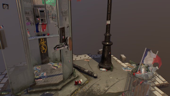 Cabine téléphonique - 16 juillet 2018 3D Model