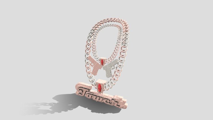 Cuban iced out chain 3D Model