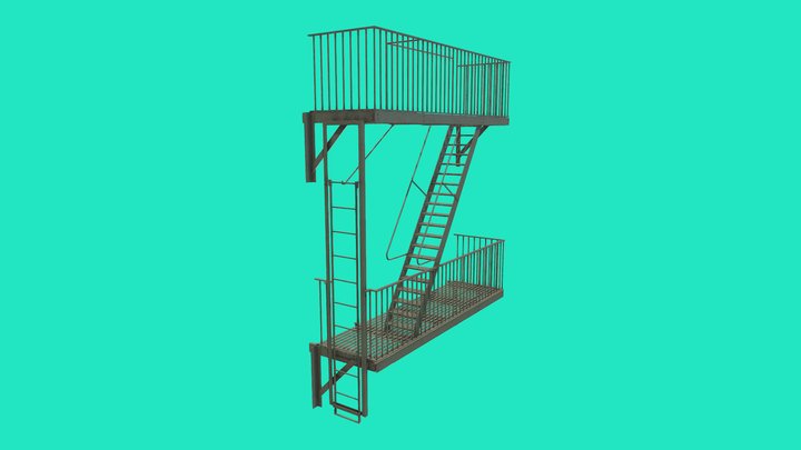 Fire Escape - Ready to Unity HDRP 3D Model