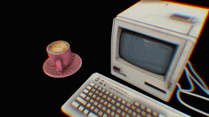 Computer Desk – Retro Workspace Setup 3D Model