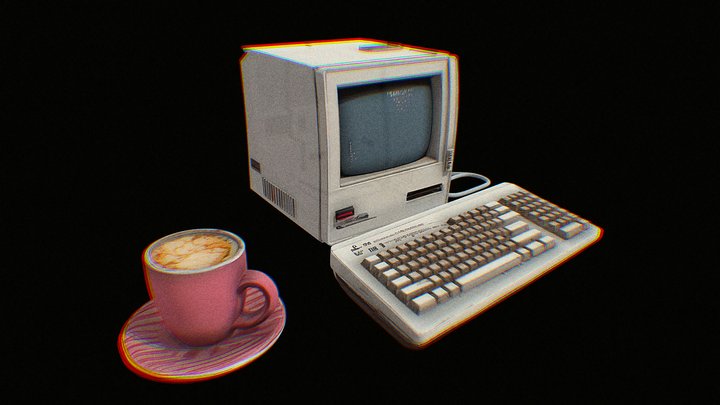 Computer Desk – Retro Workspace Setup 3D Model