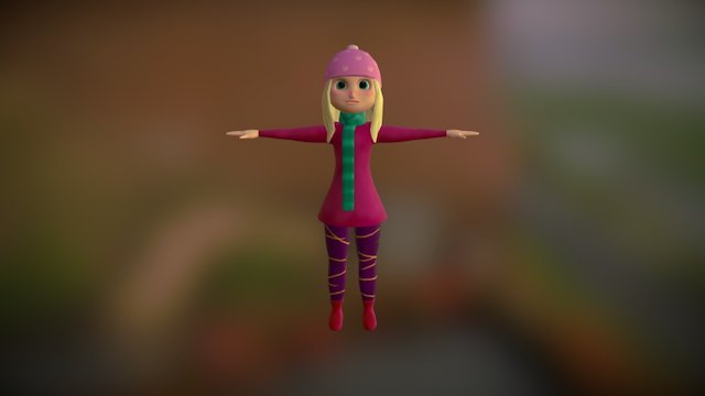 Girl And Texture 3D Model