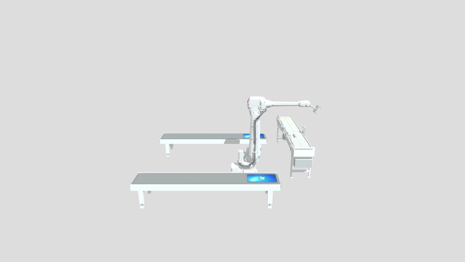 Simulación 9 con RobotStudio ABB, Pantallas. — Sketchfab embed 3D viewer
