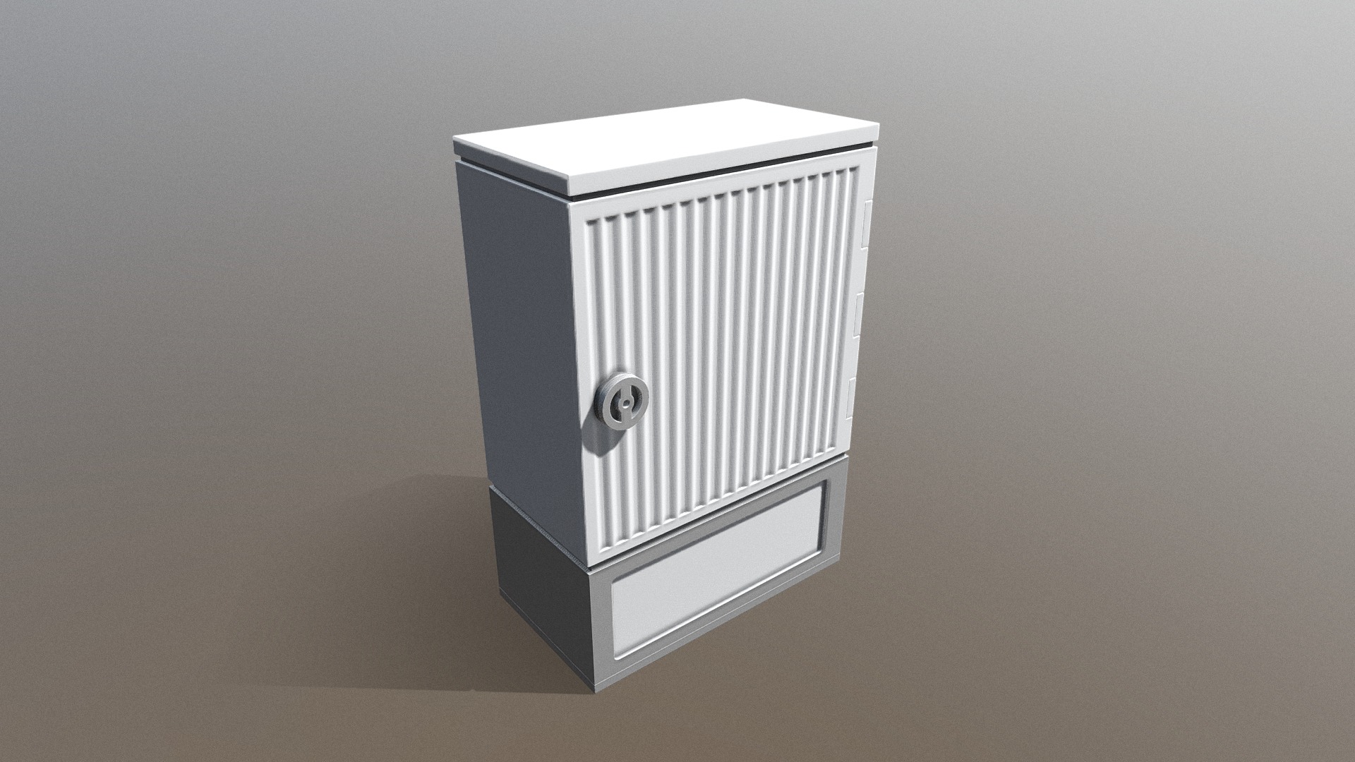 3D model Cable Distribution Cabinet  (High-Poly) - This is a 3D model of the Cable Distribution Cabinet  (High-Poly). The 3D model is about a white and black box.