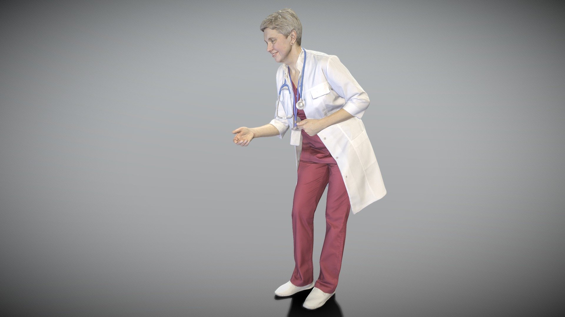 Female doctor bending over 268 - Buy Royalty Free 3D model by deep3dstudio  (@deep3dstudio) [a0cb9ac]