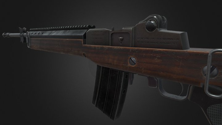 MINI 14 AAA Sniper Game Ready PBR Low-poly 3D 3D Model