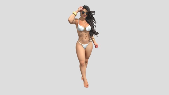 MUJER EN LA PLAYA 3D Model