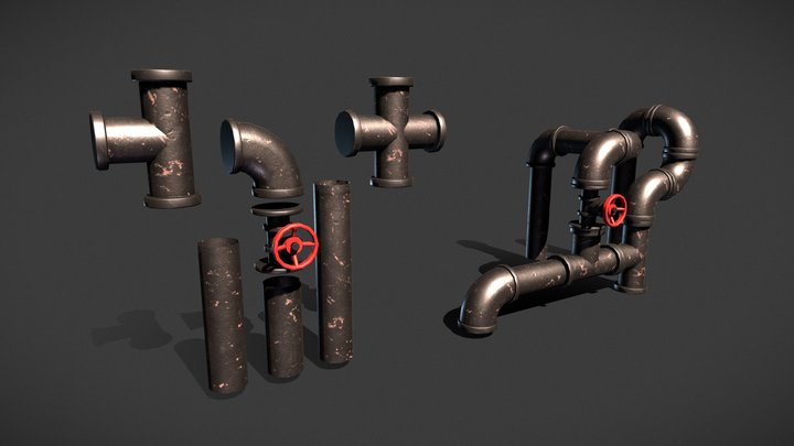 PBR Pipe Kit 3D Model