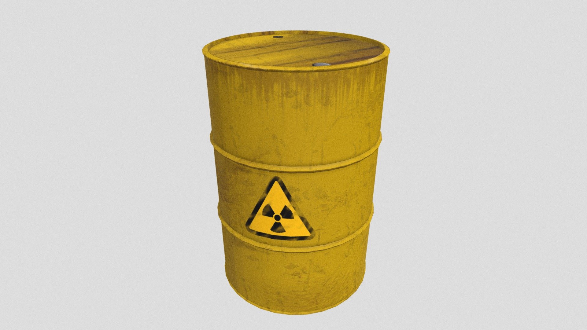 The barrel with radioactive waste