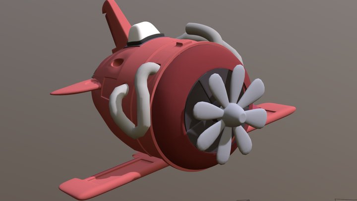 Cartoon Plane 3D Model