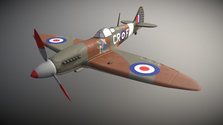 Low Poly Spitfire 3D Model