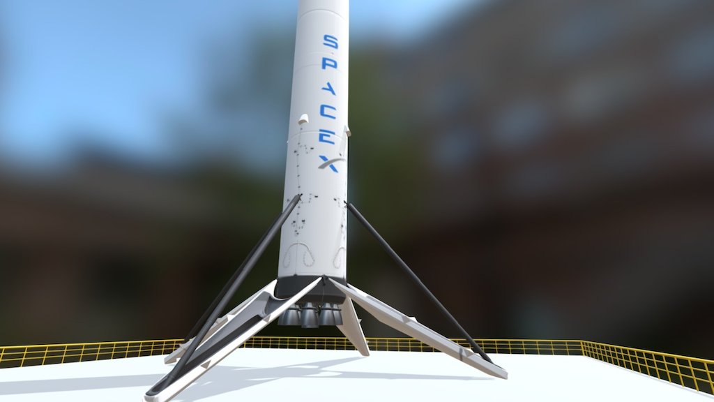 Falcon 9 v1.2 (Landing configuration) - 3D model by Forest Katsch ...