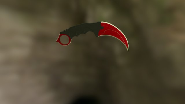 Red Candy Karambit 3D Model