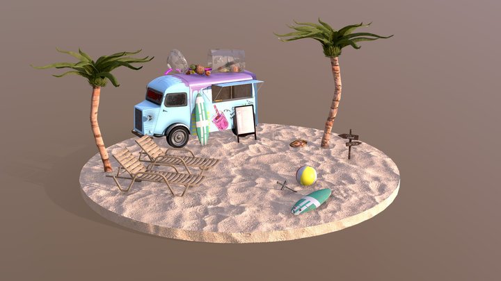 Smoothie Foodtruck 3D Model