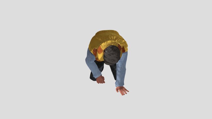 Man In A Raft 3D Model