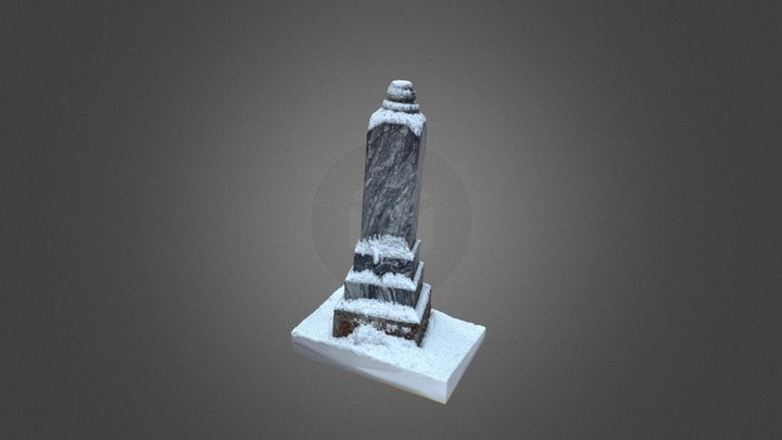 Winter Gravestone 3D Model