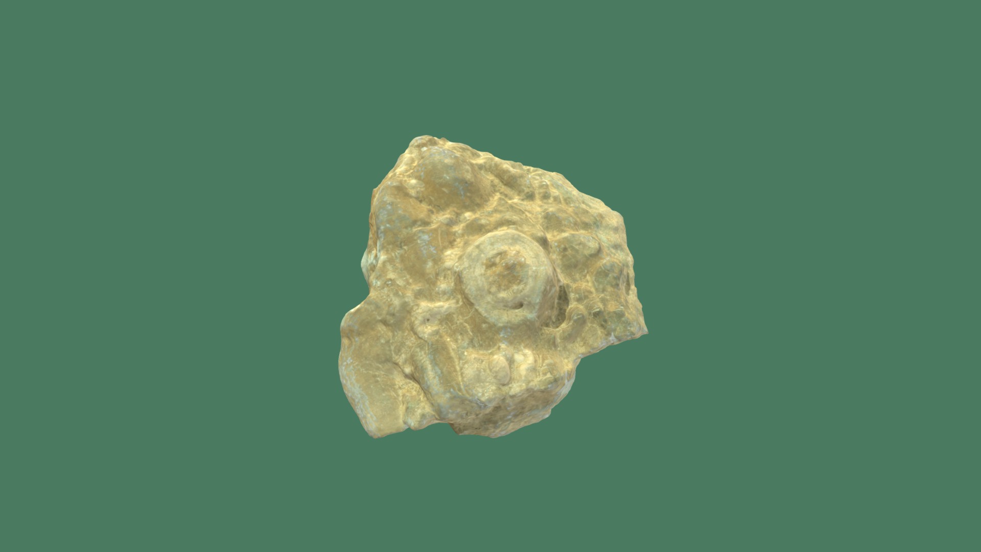 3D model Tom’s Find - This is a 3D model of the Tom's Find. The 3D model is about a rock on a green background.