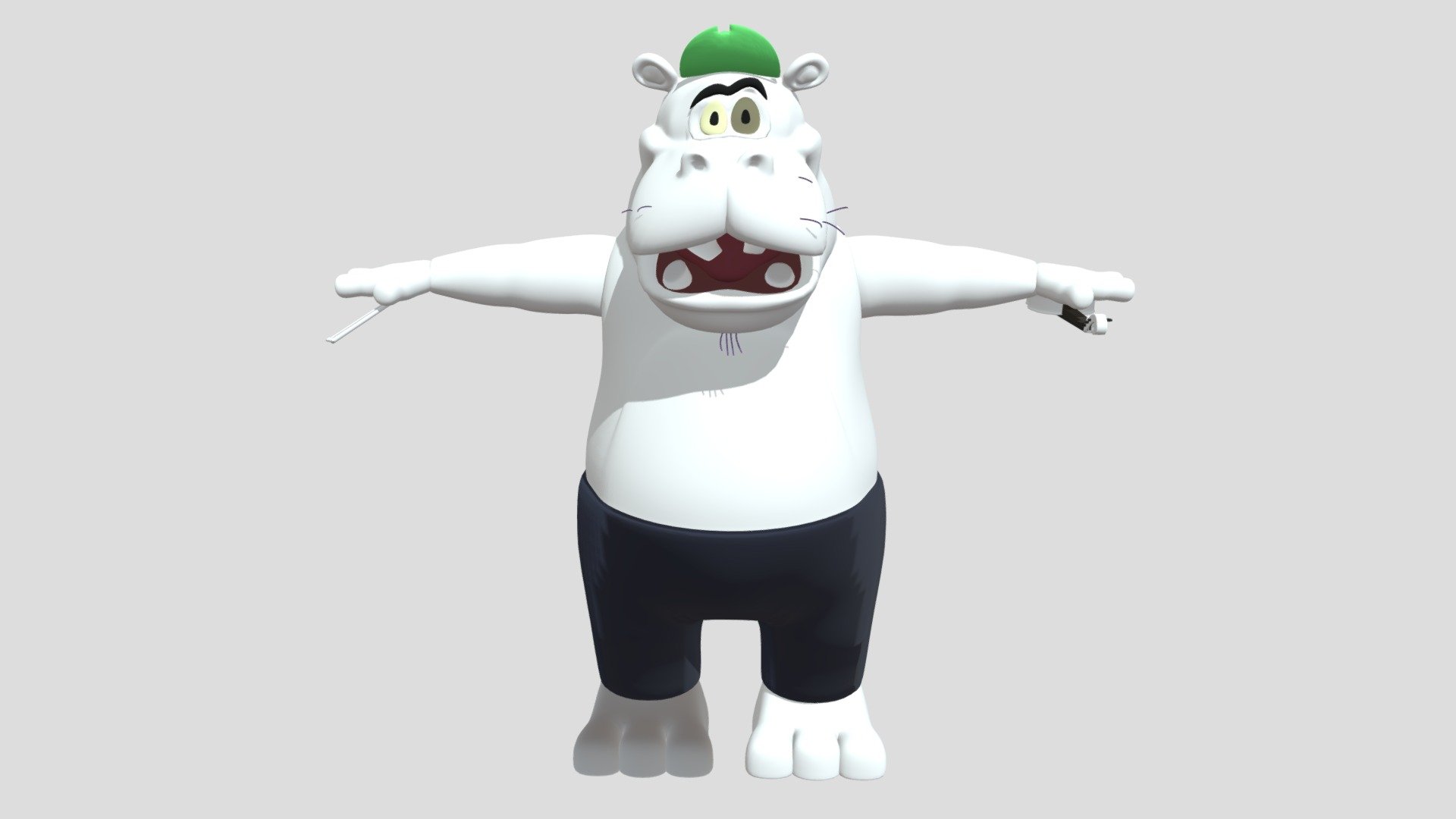 fiddle Hippo @wajahat_gaming - Download Free 3D model by Broken