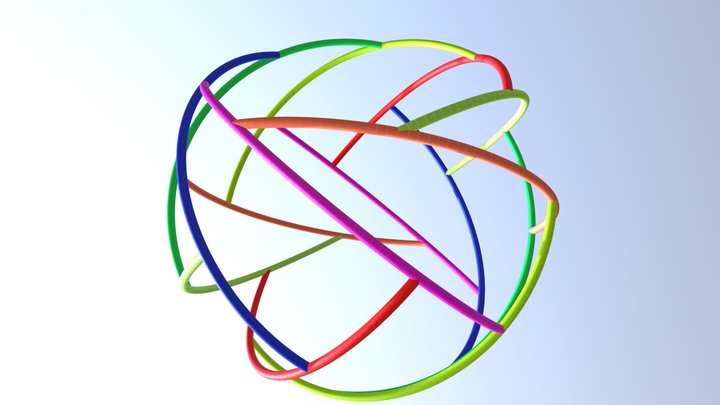 Heptagonal Cyclic Rhombus Rotegrity 3D Model