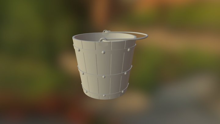Simply Wooden bucket 3D Model