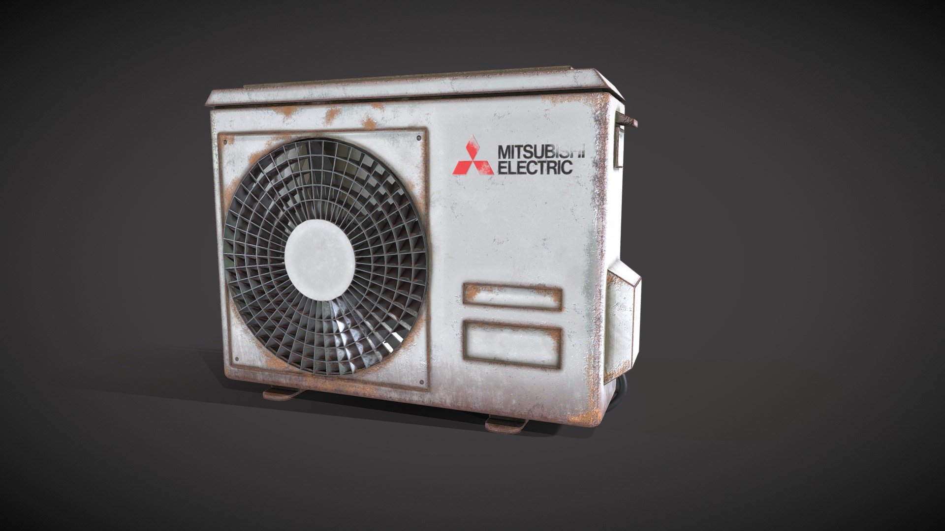 Rust Aaircon unit - animated — Sketchfab embed 3D viewer