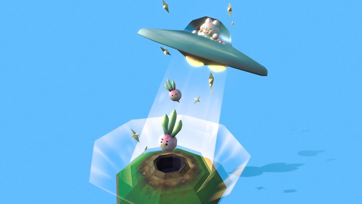 UFO shenanigans - Lowpoly 3D Model